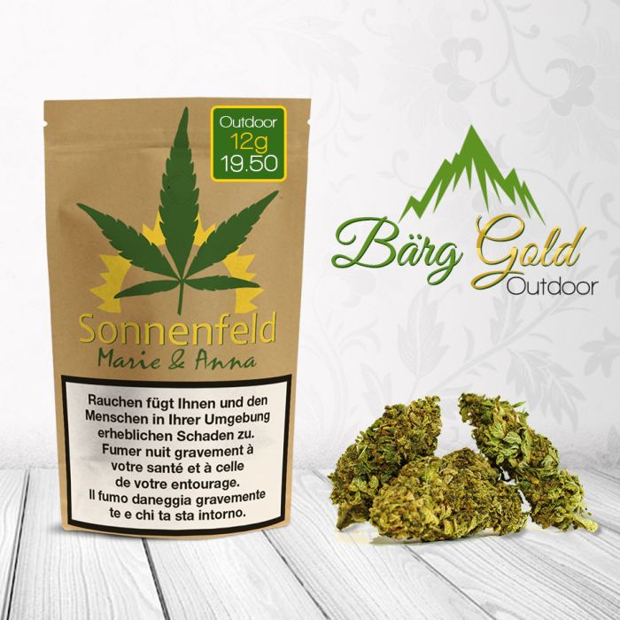 Sonnenfeld CBD, Blüten - Bärg Gold Outdoor 12g