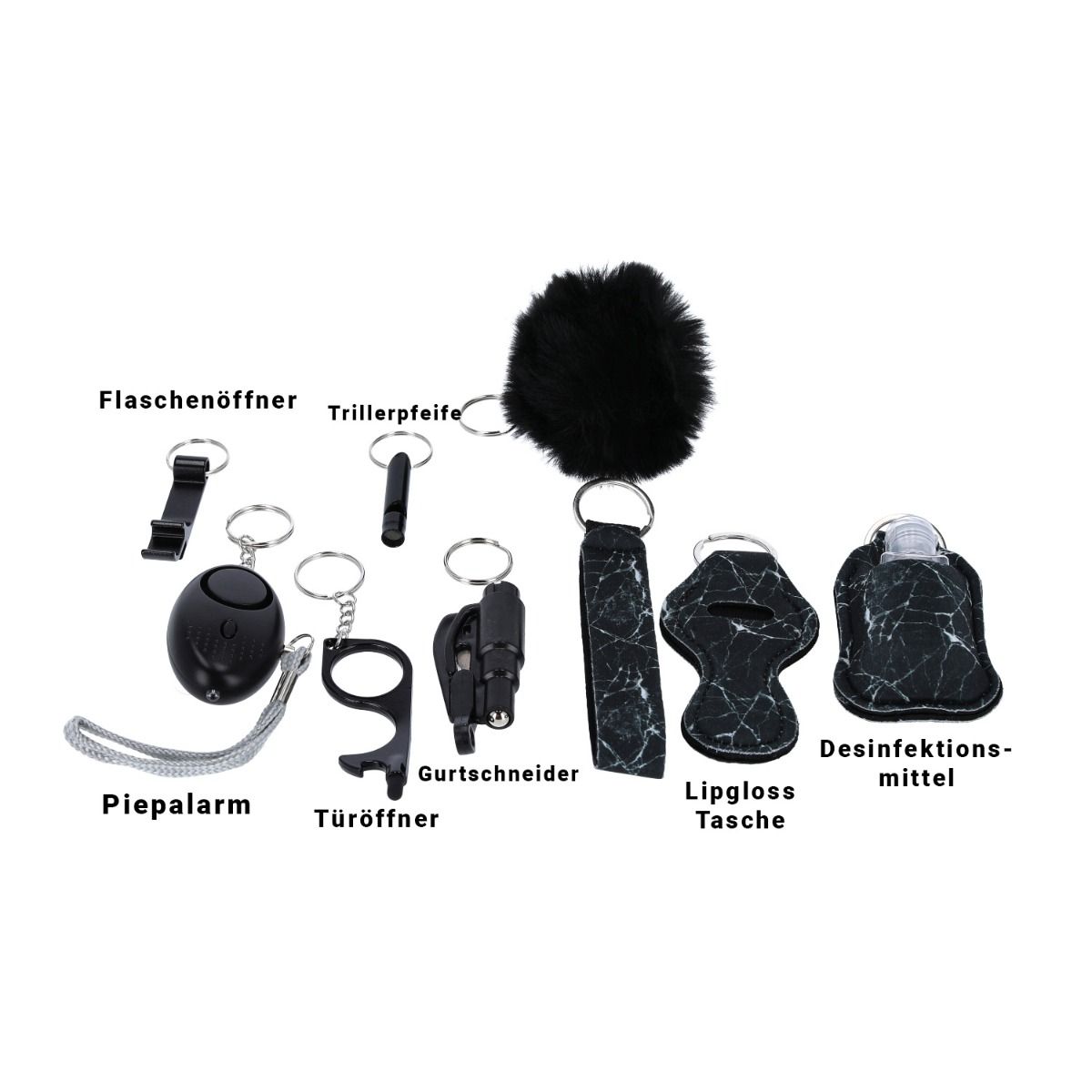 Keyring Set Safety, Marmor Black – view 2