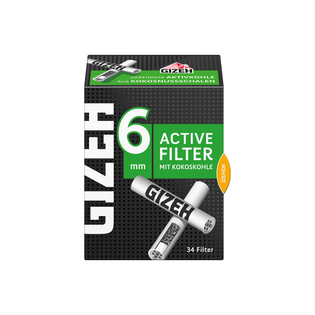 GIZEH Aktivkohle Filter Paket 6mm à 34 Stk.
