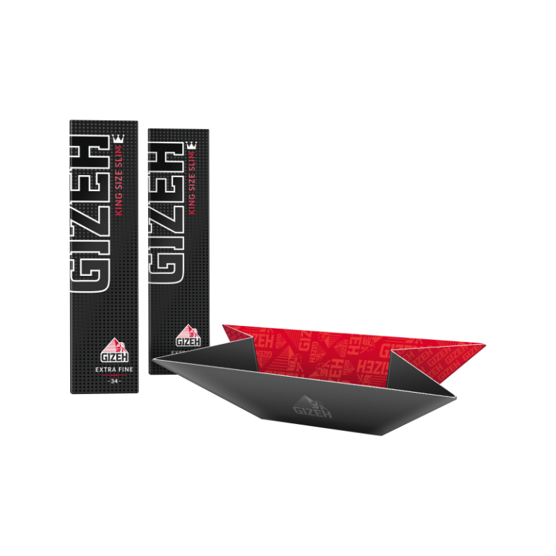 Gizeh Black KingSize Slim Blisterkarte + Rustschale (25 x 2 Stk.)