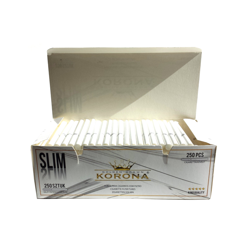 Korona Hülsen Slim White (250 Stk.)