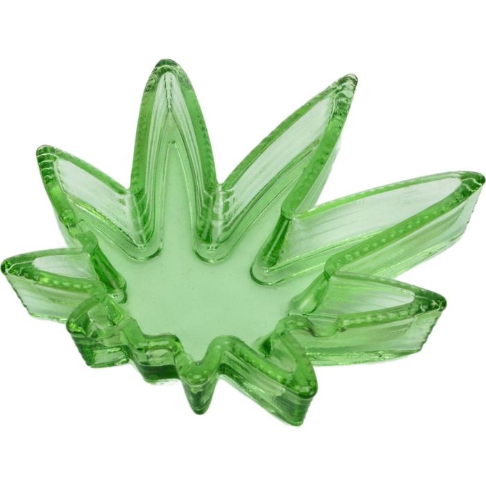 Glass Ashtray CannaLeaf