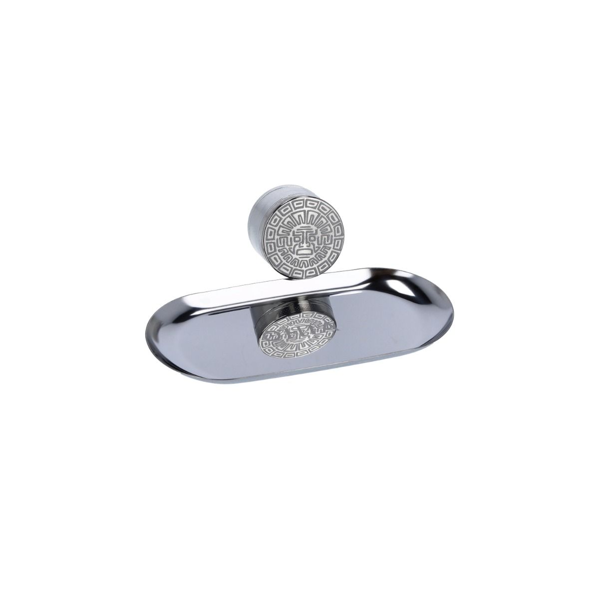 OHIA Alu Grinder Silber, Maya Edition, 4tlg. mit Rolling Tray – Ansicht 2