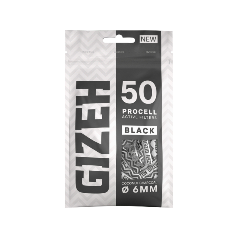 GIZEH ProCell Active Filter Black 6mm (50 Stk.)