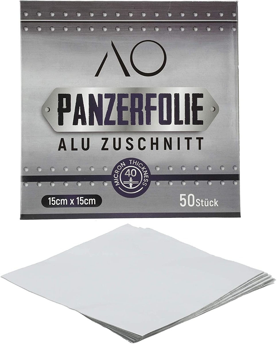 AO Panzer Alufolie Zuschnitt 15 x 15 cm
