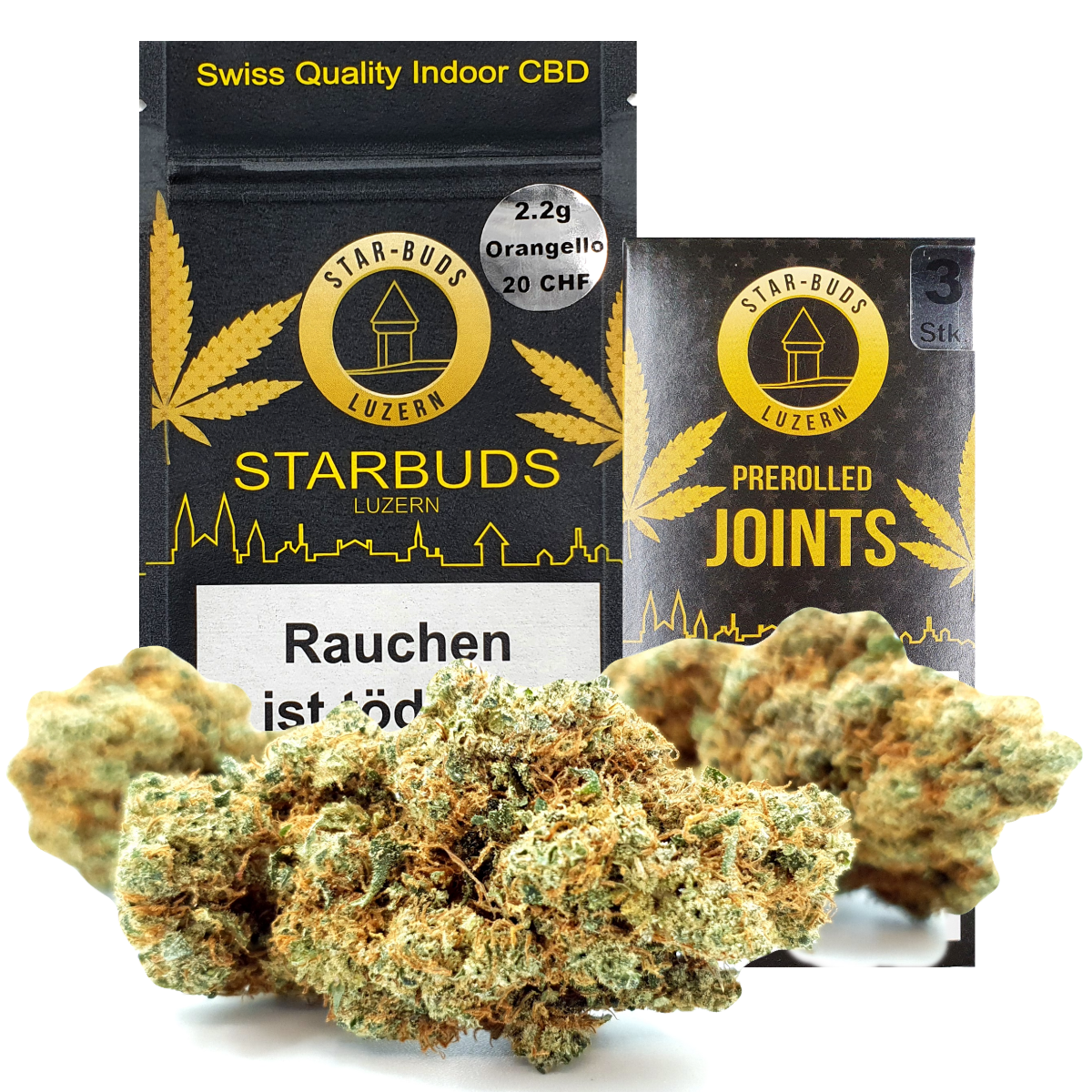 STAR-BUDS Indoor CBD Blüten, Orangello, 10g (kleine Blüten)