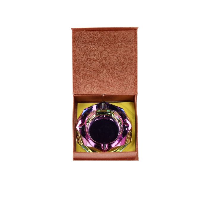 Diamant Glass Ashtray, Rainbow Pink, 9.5cm