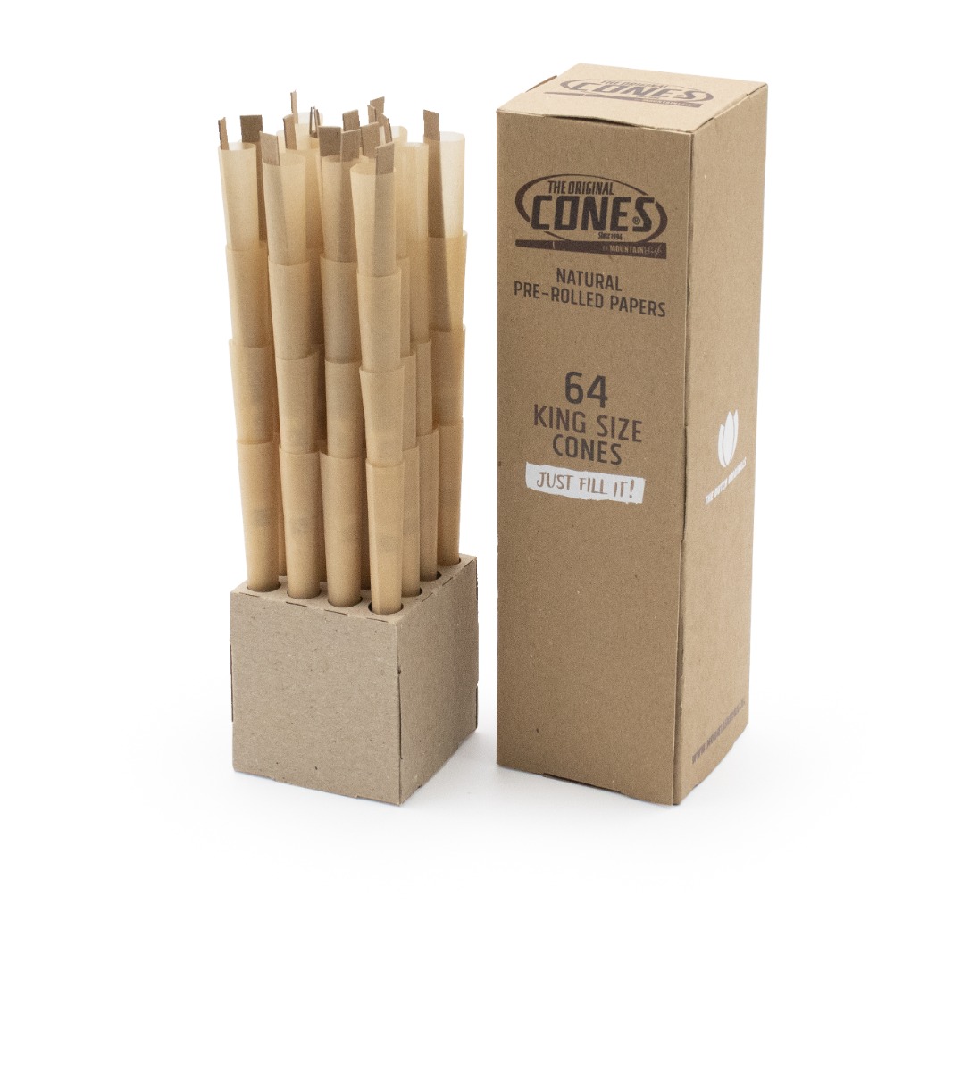 64 x The original Cones King Size unbleached