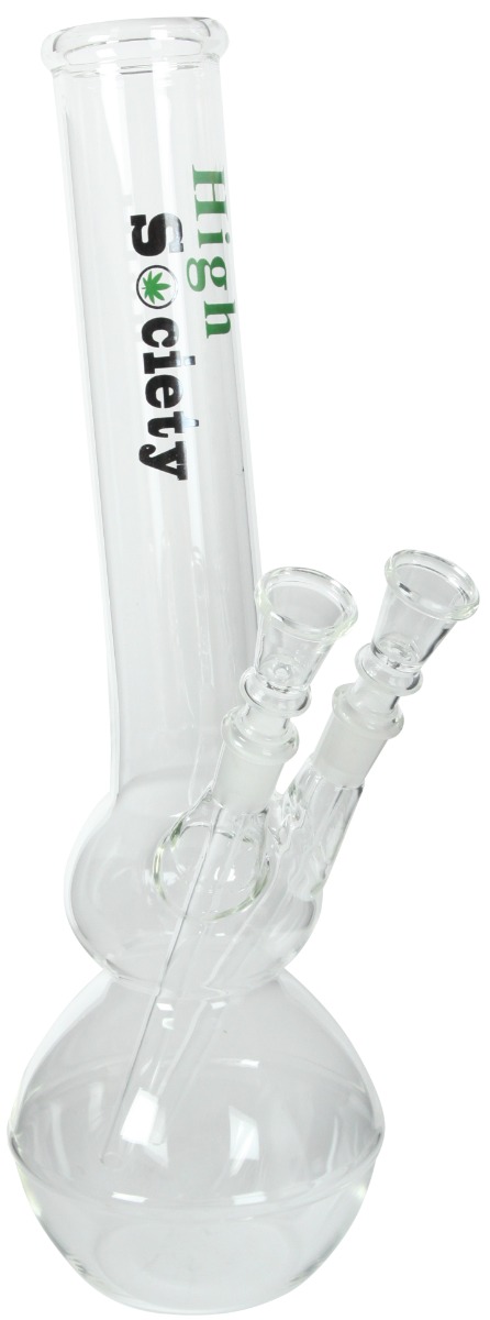 Bong in vetro sferico double, clear 36cm