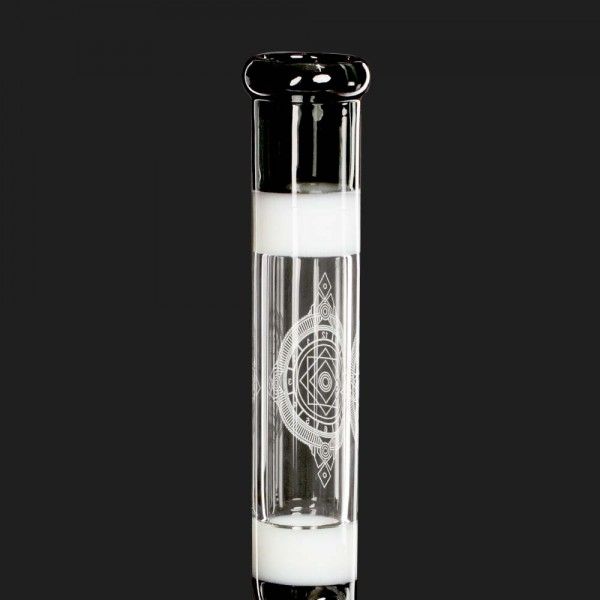Bong Glas Limited Edition Geometric Art, black white 41cm – Ansicht 2