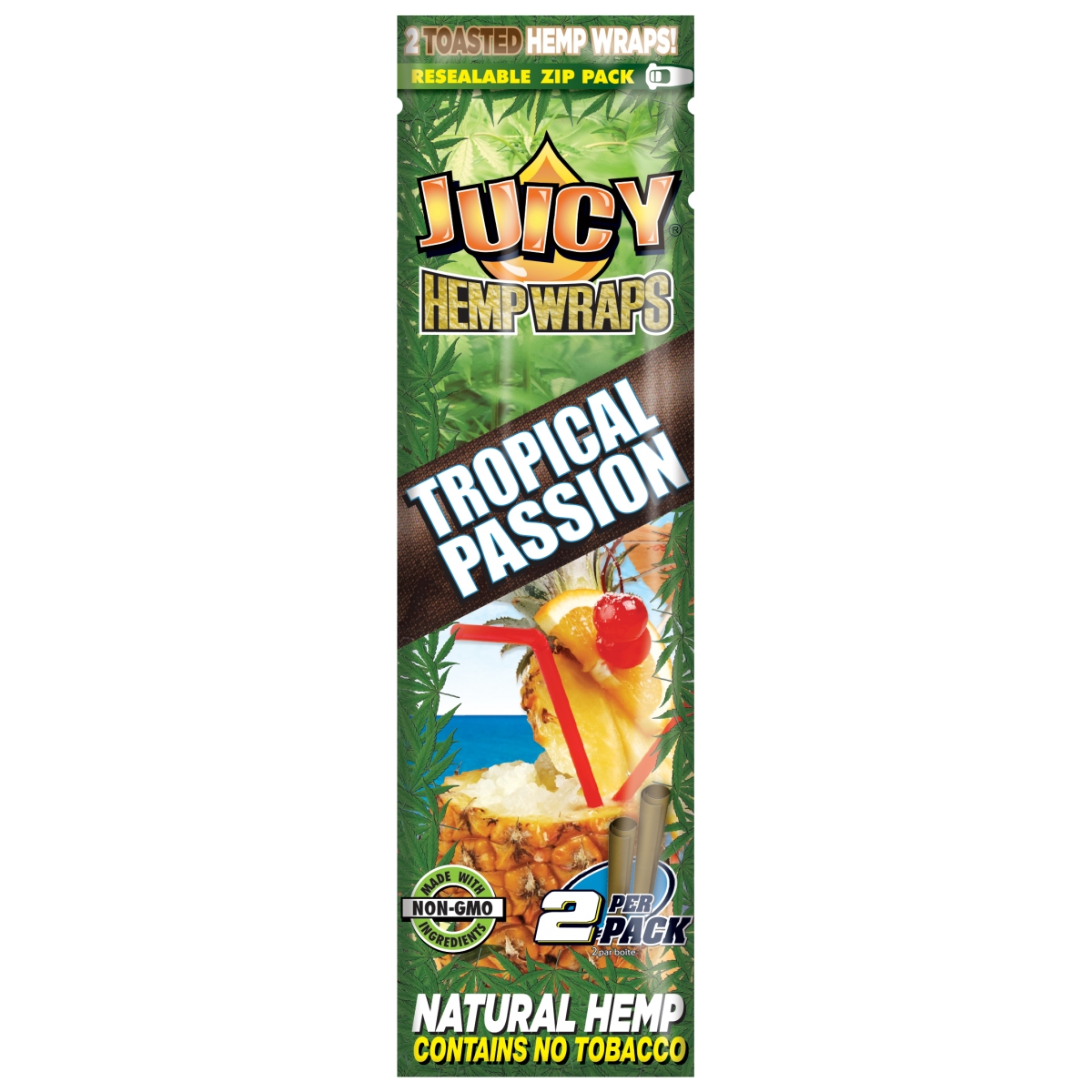 2 x Juicy Hemp Wraps Tropical - Tropical Passion