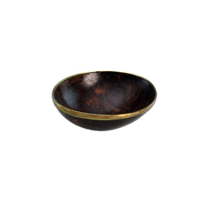 Kokosnuss Mischschale mit Messingrand gross