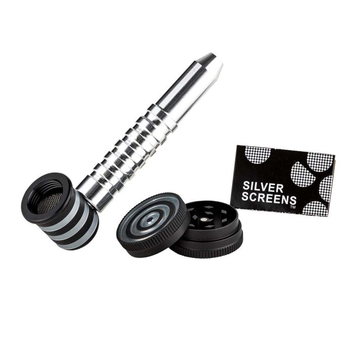 Purpfeife-Set Silber, Metall