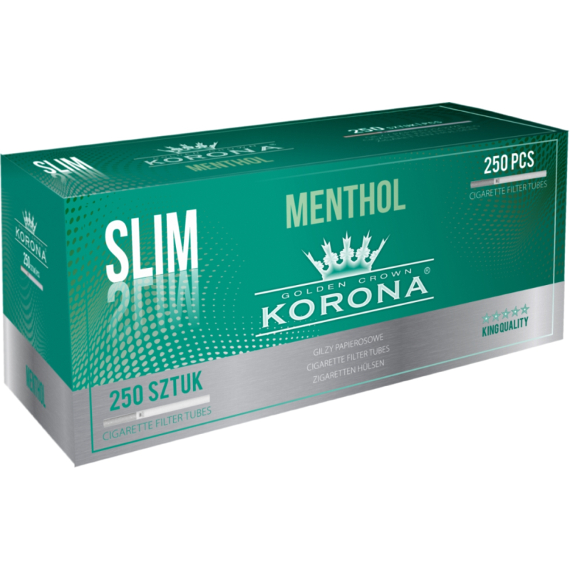 Korona Hülsen Slim Menthol (250 Stk.)