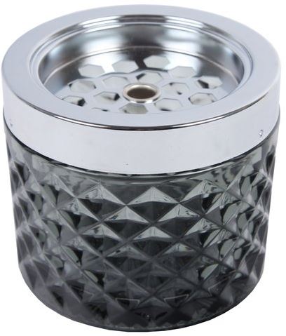 Glass Ashtray Windy - Clear Black