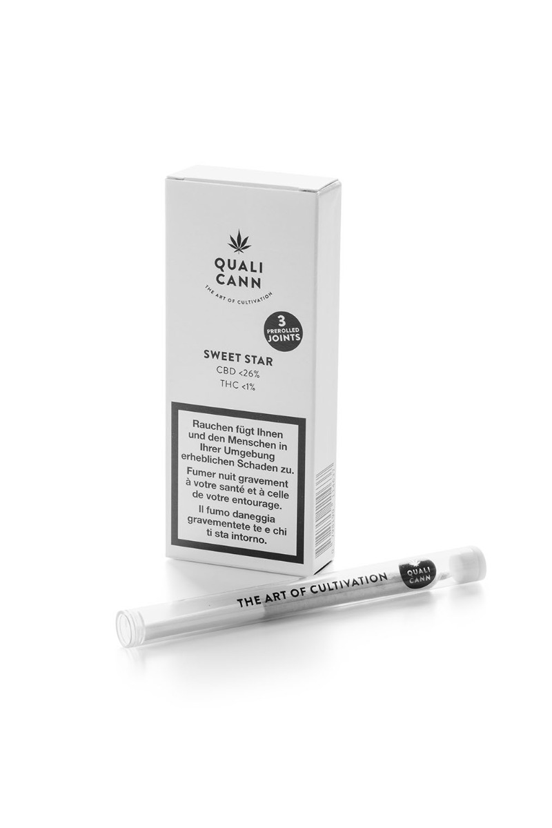 Qualicann CBD - PreRolled Joints, 3er Packung, Sweet Star