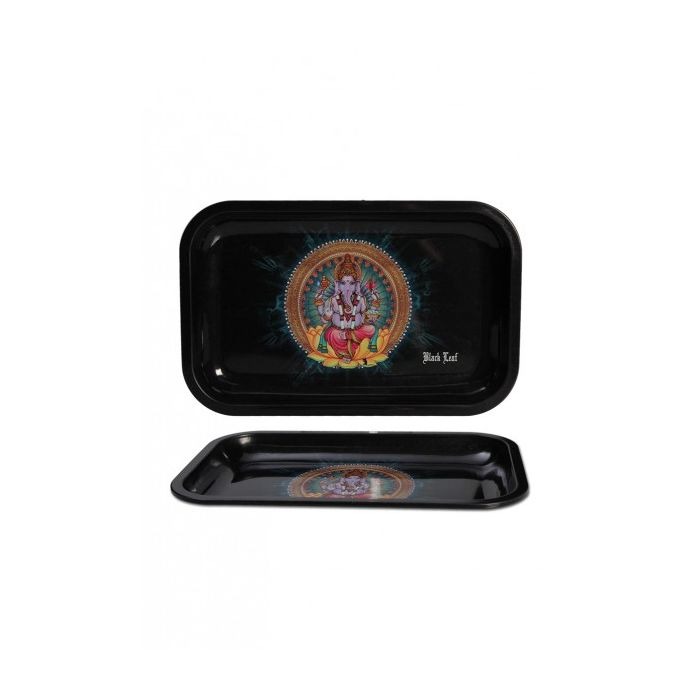 Black Leaf Rolling Tray Ganesha, 18 x 14 cm