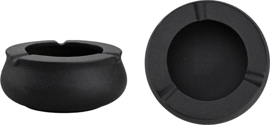 Cendrier anti-vent Céramique ''Rustik'' noir, 3 compartiments 11 cm – vue 2