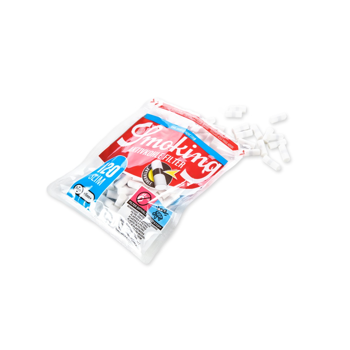 Smoking Classic Slim Carbon Filters - 6mm