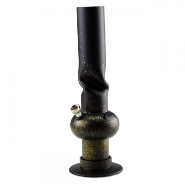 Acrylbong Crooked Design - Schwarz Matt mit Glitzerfinish