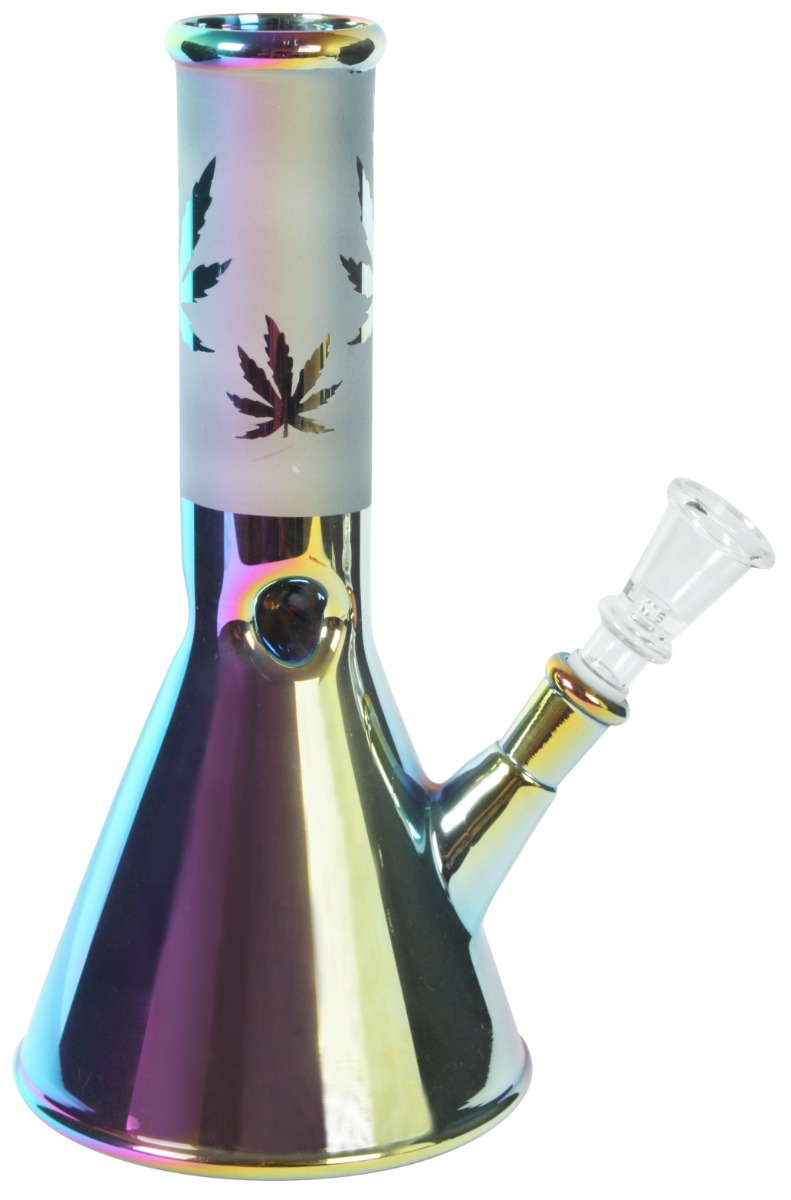 Bong in vetro Rainbow Weed, 20cm