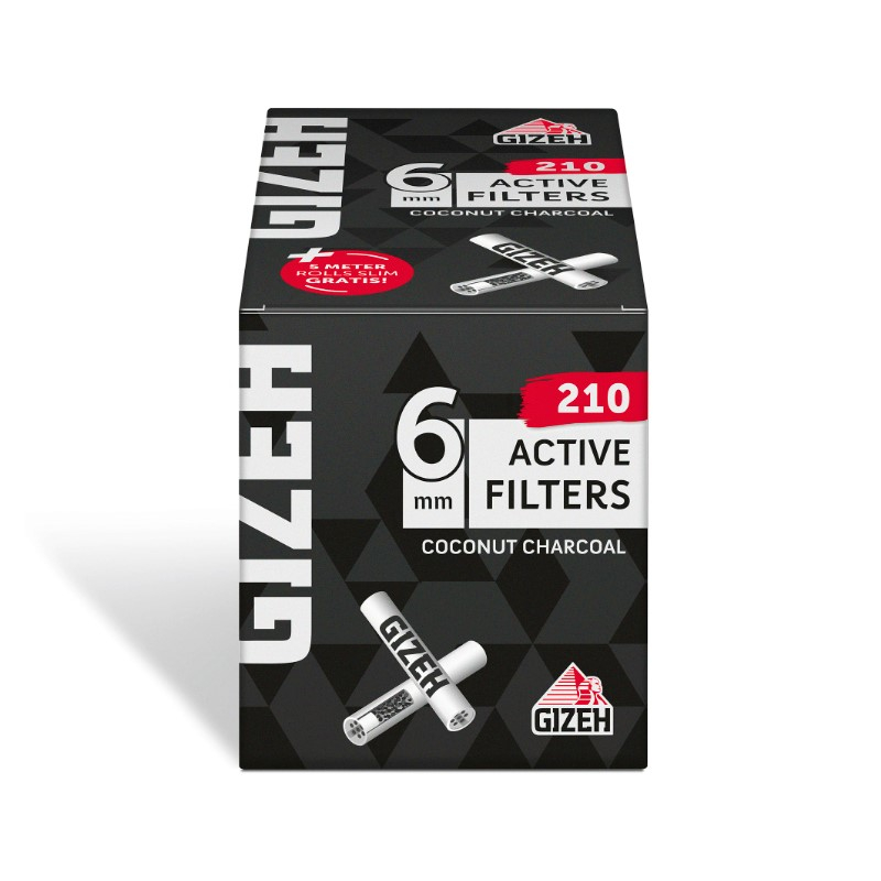 GIZEH Active Filter 6mm (210er Pack) + Rolls Slim 5m