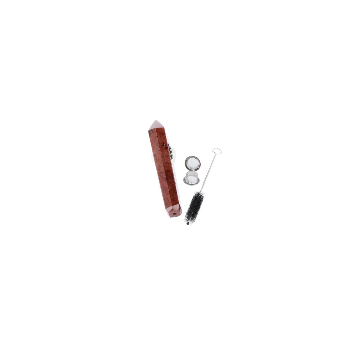 Purpfeife Halbedelstein - Roter Obsidian – Ansicht 2