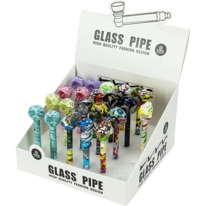 Purpfeife Graffiti, Glas - assortiert